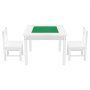 VEVOR - Juego de mesa y 2 sillas para niños, bloques de construcción de doble cara, mesa y sillas para niños pequeños con espacio de almacenamiento para niños mayores de 3 años, gran espacio de almacenamiento, regalo para niños y niñas, color blanco