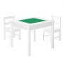 VEVOR - Juego de mesa y 2 sillas para niños, bloques de construcción de doble cara, mesa y sillas para niños pequeños con espacio de almacenamiento para niños mayores de 3 años, gran espacio de almacenamiento, regalo para niños y niñas, color blanco