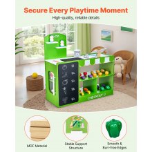 VEVOR Kids Grocery Store Playset Wooden Play Market Stand with Cash Register