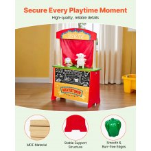 VEVOR Wooden Puppet Theater 2-in-1 Reversible Play Store Kids Play Market Stand