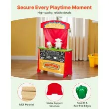 VEVOR Wooden Puppet Theater 2-in-1 Reversible Play Store Kids Play Market Stand