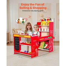 VEVOR Kids Grocery Store Playset Supermarket Play Toy Set with Cash Register