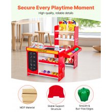 VEVOR Kids Grocery Store Playset Supermarket Play Toy Set with Cash Register