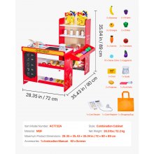 VEVOR Kids Grocery Store Playset Supermarket Play Toy Set with Cash Register