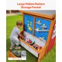 VEVOR Outdoor Playhouse, Cedar Wooden Kids Playhouse with Bird Nest, Doorbell, Trash Bin, Gravity Wall Set, Storage Pocket, Windowsill, Wooden Kids Cottage for Aged 3 to 10, Rounded Corners