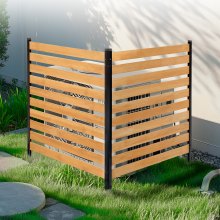 VEVOR Wood Privacy Fence 2 Panels Slatted Air Conditioner Fence 38" W x 42" L