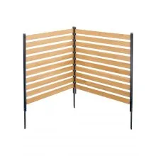 Wood Privacy Fence 2 Panels Slatted Air Conditioner Fence 38" W x 42" L