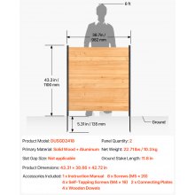 Wooden Privacy Fence 2 Panels Solid Air Conditioner Fence 38" W x 42" L