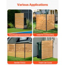 Wood Privacy Fence 1 Panel Slatted Air Conditioner Fence 39" W x 61" L