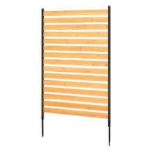 Wood Privacy Fence 1 Panel Slatted Air Conditioner Fence 39" W x 61" L