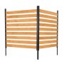 VEVOR Wooden Privacy Fence, 1219 x 1244 x 1219 mm Air Conditioner Fence, 2 Panel Solid Outdoor Wood Privacy Screen with Metal Stakes, Steel Frame, Trash Can Hider Fences Suitable for Garden, Pool