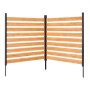 VEVOR Wooden Privacy Fence, 1219 x 1244 x 1219 mm Air Conditioner Fence, 2 Panel Solid Outdoor Wood Privacy Screen with Metal Stakes, Steel Frame, Trash Can Hider Fences Suitable for Garden, Pool