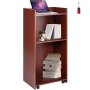 VEVOR Wood Podium, 23.6" x 47.2", Lecterns and Podiums w/ 4 Rolling Wheels, Baffle Plate & Shelf, Easy Assembly Walnut Wood Lecterns for Church, Office, School, Home