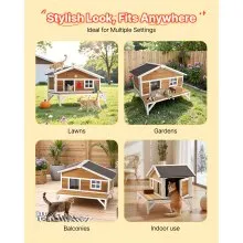 VEVOR Insulated Cat House Outdoor Waterproof Wooden Cat Shelter with Platform