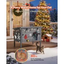 VEVOR Heated Cat House Outdoor Feral Cat Shelter with Heating Pad Waterproof