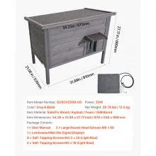 VEVOR Heated Cat House Outdoor Feral Cat Shelter with Heating Pad Waterproof