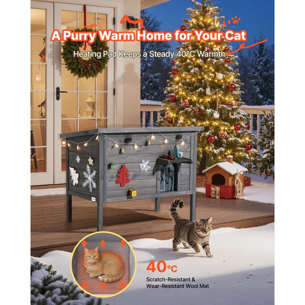 VEVOR Heated Cat House – Fűtőbetét és belső tér