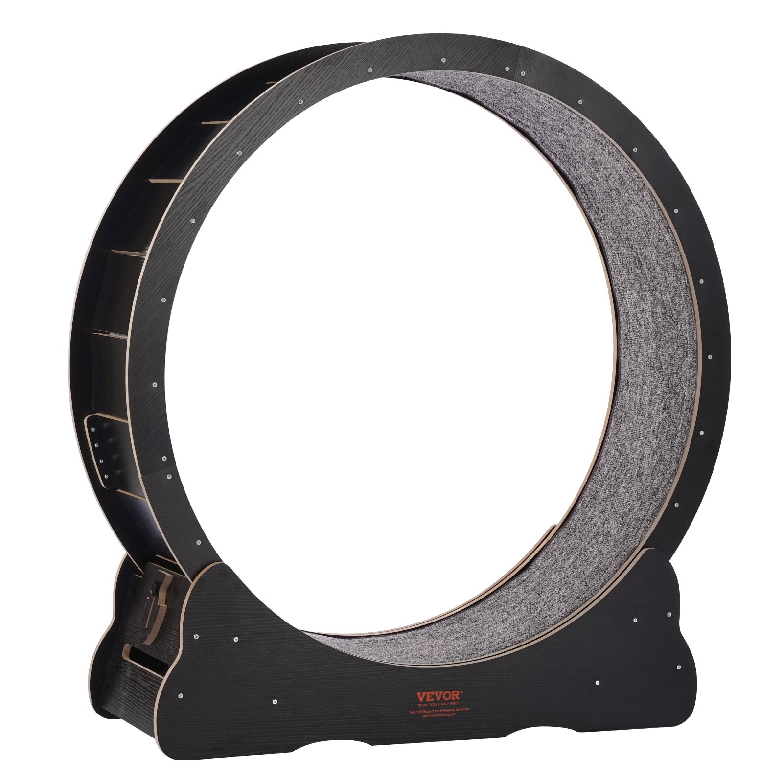 VEVOR Wooden Cat Exercise Wheel, 43.3" Large Cat Treadmill Wheel for Indoor Cats, Cat Running Wheel with Detachable Carpet & Cat Teaser for Running/Walking/Training, Suitable for Most Cats Black
