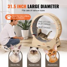 VEVOR Cat Exercise Wheel Large Cat Treadmill Wheel for Indoor Cats 35.8 inch