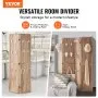 VEVOR Wood Room Divider, 4 Panel Wood Folding Privacy Screen, 66.9 Inches Tall Indoor Carved Partition Divider, Portable Decoration Screen, for Room Separation, Home, Office, Restaurant & Bedroom