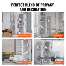 VEVOR Wood Room Divider Wooden Screen 4 Panel for Room Separation Home Office