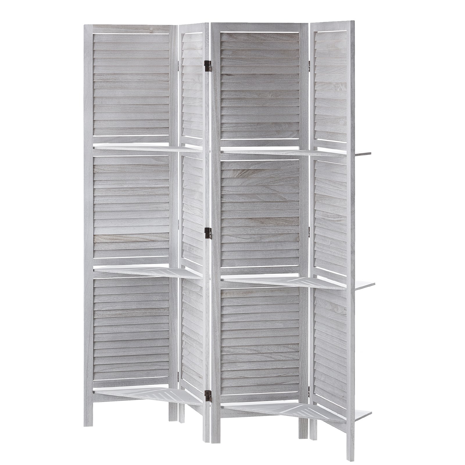 VEVOR Wood Room Divider, 4 Panel Wood Folding Privacy Screen, 66.9 Inches Tall Indoor Louvered Partition Divider, Portable Decoration Screen, for Room Separation, Home, Office, Restaurant & Bedroom
