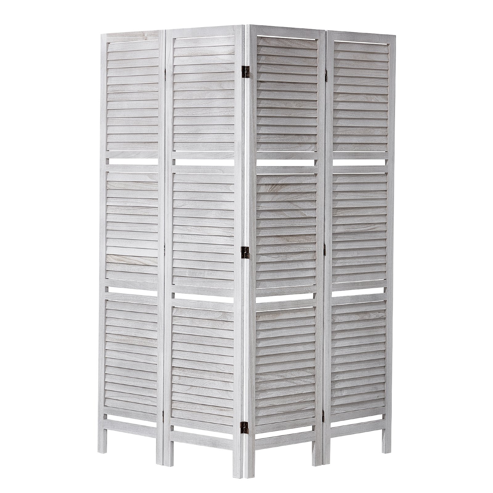 VEVOR Wood Room Divider, 4 Panel Wood Folding Privacy Screen, 66.9 Inches Tall Indoor Louvered Partition Divider, Portable Decoration Screen, for Room Separation, Home, Office, Restaurant & Bedroom
