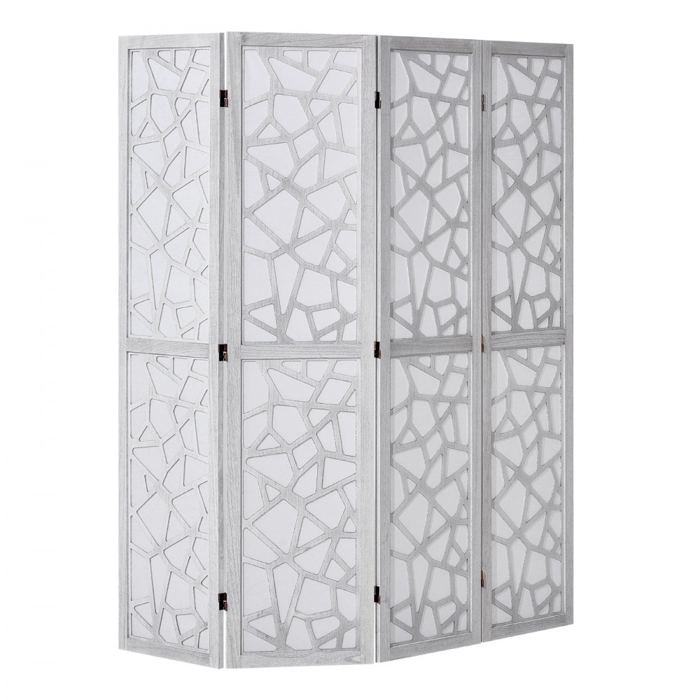 VEVOR Wood Room Divider, 4 Panel Wood Folding Privacy Screen, 66.9 Inches Tall Indoor Carved Wooden Partition, Portable Decoration Screen, for Room Separation, Home, Office, Restaurant & Bedroom