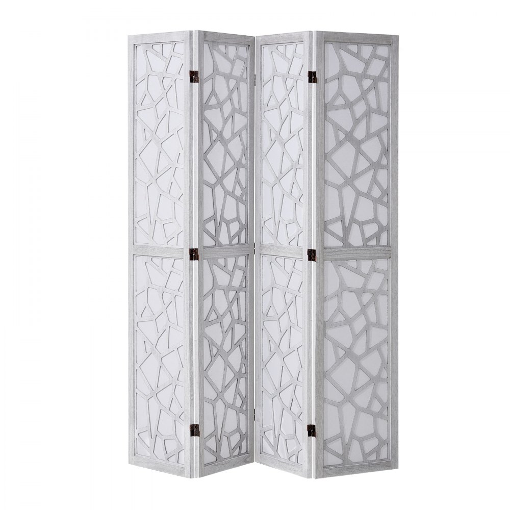 VEVOR Wood Room Divider, 4 Panel Wood Folding Privacy Screen, 66.9 Inches Tall Indoor Carved Wooden Partition, Portable Decoration Screen, for Room Separation, Home, Office, Restaurant & Bedroom