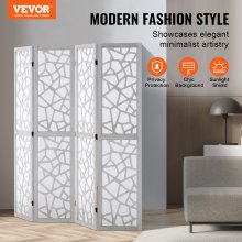 VEVOR Wood Room Divider, 4 Panel Wood Folding Privacy Screen, 66.9 Inches Tall Indoor Carved Wooden Partition, Portable Decoration Screen, for Room Separation, Home, Office, Restaurant & Bedroom