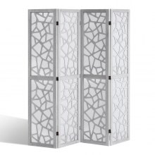 VEVOR Wood Room Divider, 4 Panel Wood Folding Privacy Screen, 66.9 Inches Tall Indoor Carved Wooden Partition, Portable Decoration Screen, for Room Separation, Home, Office, Restaurant & Bedroom