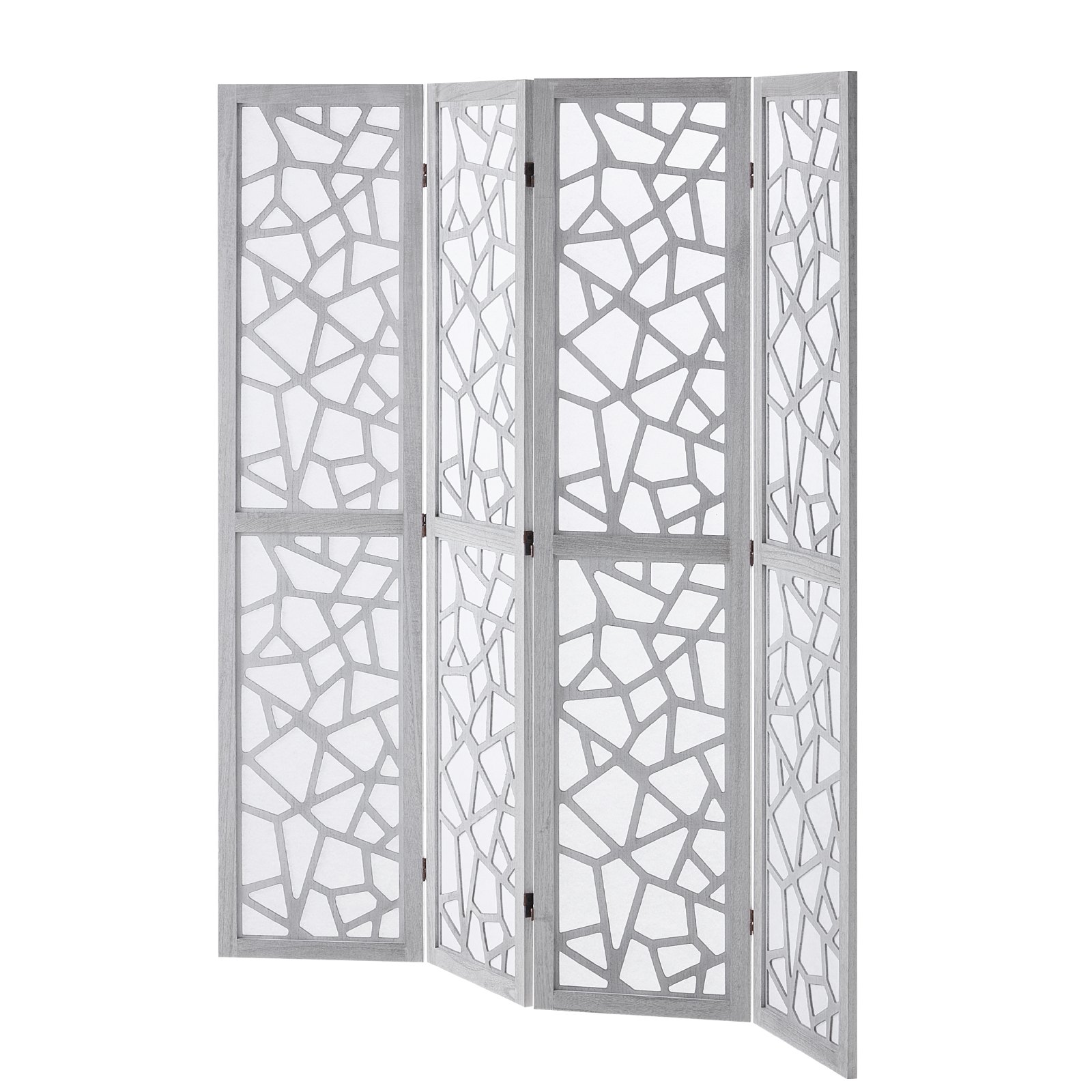 VEVOR Wood Room Divider, 4 Panel Wood Folding Privacy Screen, 66.9 Inches Tall Indoor Carved Wooden Partition, Portable Decoration Screen, for Room Separation, Home, Office, Restaurant & Bedroom