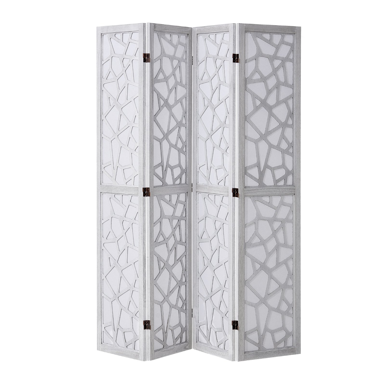 VEVOR Wood Room Divider, 4 Panel Wood Folding Privacy Screen, 66.9 Inches Tall Indoor Carved Wooden Partition, Portable Decoration Screen, for Room Separation, Home, Office, Restaurant & Bedroom