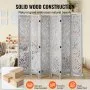 VEVOR Wood Room Divider Wooden Screen 6 Panel for Room Separation Home Office