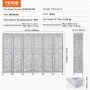 VEVOR Wood Room Divider, 6 Panel Wood Folding Privacy Screen, 66.9 Inches Tall Indoor Carved Partition Divider, Portable Decoration Screen, for Room Separation, Home, Office, Restaurant & Bedroom