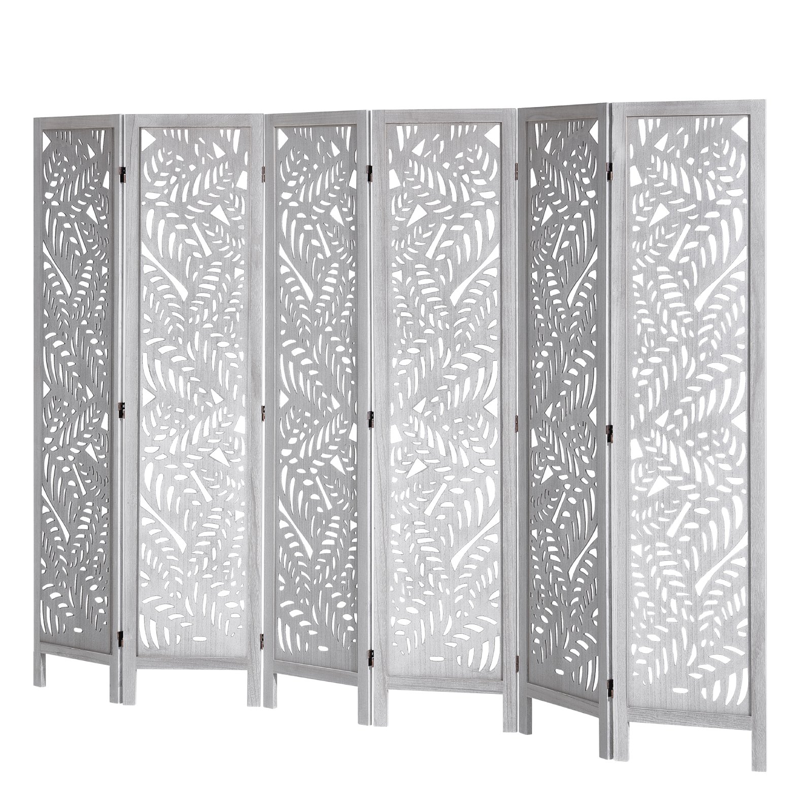 VEVOR Wood Room Divider, 6 Panel Wood Folding Privacy Screen, 66.9 Inches Tall Indoor Carved Partition Divider, Portable Decoration Screen, for Room Separation, Home, Office, Restaurant & Bedroom