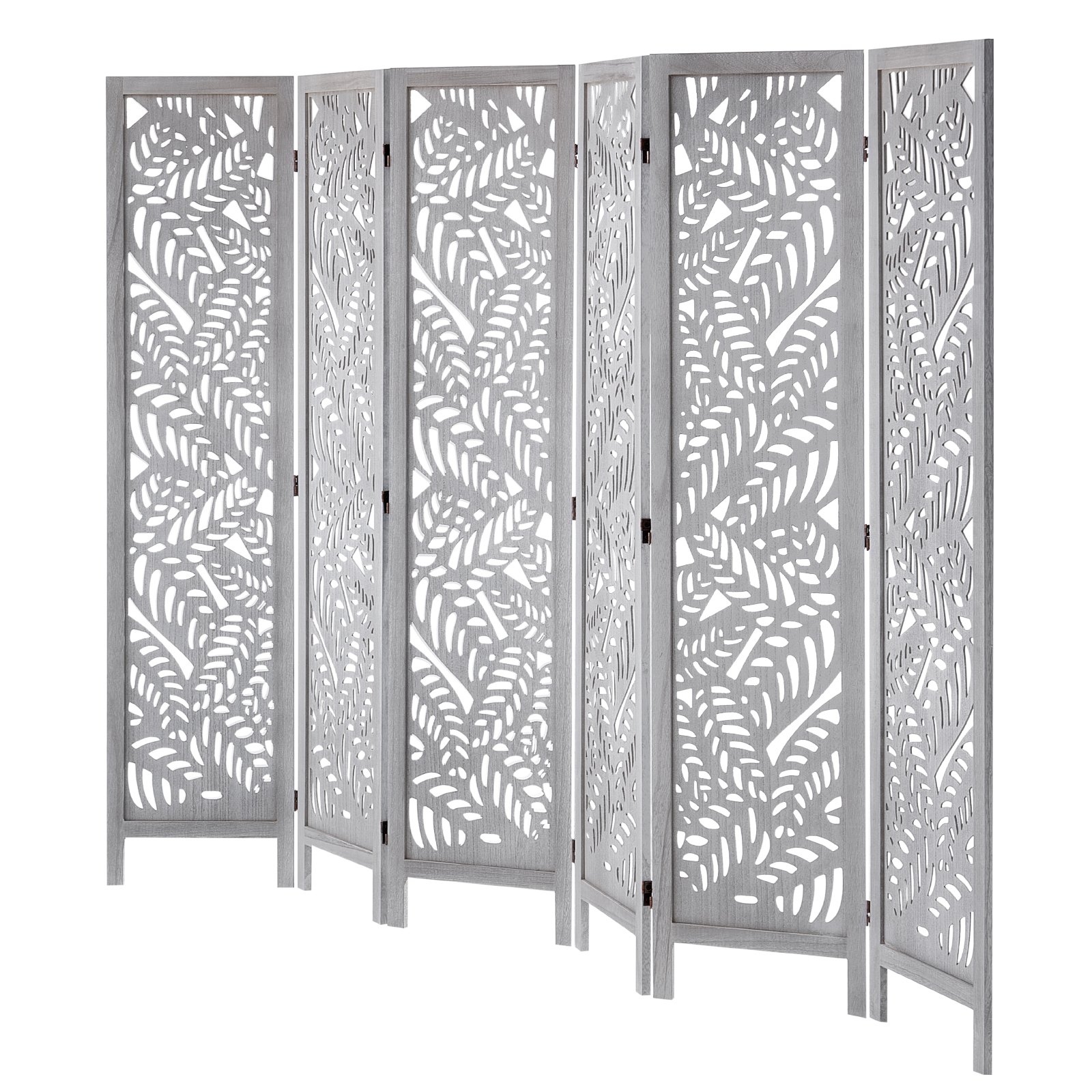 VEVOR Wood Room Divider, 6 Panel Wood Folding Privacy Screen, 66.9 Inches Tall Indoor Carved Partition Divider, Portable Decoration Screen, for Room Separation, Home, Office, Restaurant & Bedroom