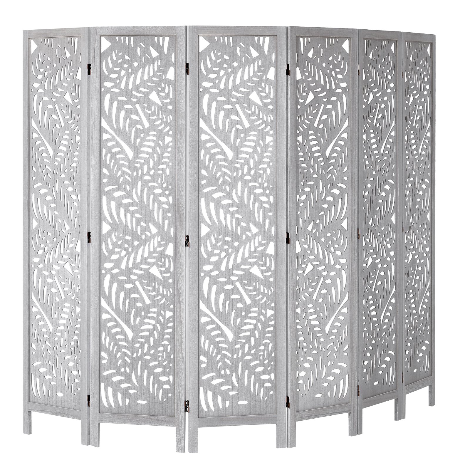 VEVOR Wood Room Divider, 6 Panel Wood Folding Privacy Screen, 66.9 Inches Tall Indoor Carved Partition Divider, Portable Decoration Screen, for Room Separation, Home, Office, Restaurant & Bedroom