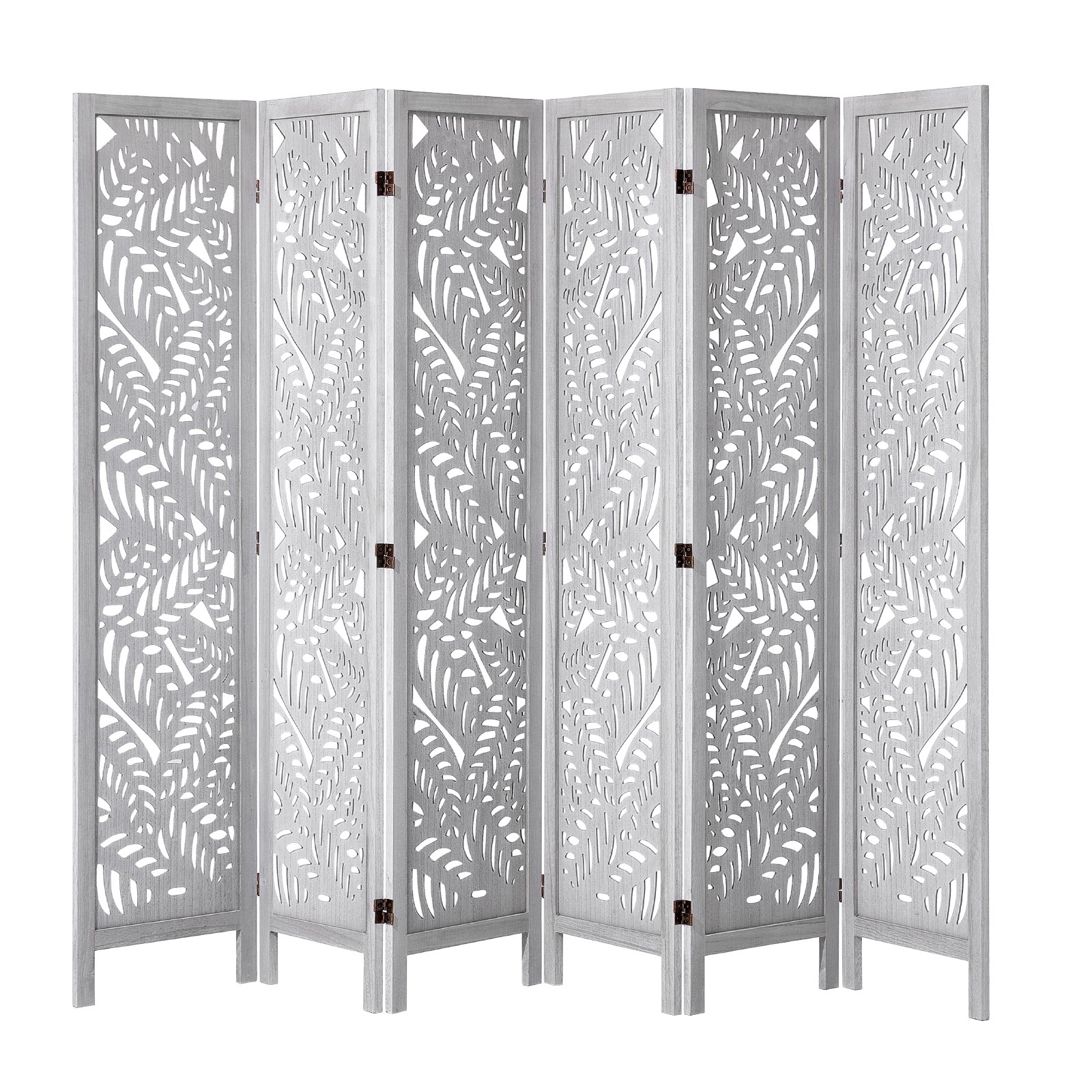 VEVOR Wood Room Divider, 6 Panel Wood Folding Privacy Screen, 66.9 Inches Tall Indoor Carved Partition Divider, Portable Decoration Screen, for Room Separation, Home, Office, Restaurant & Bedroom
