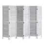 VEVOR Wood Room Divider, 6 Panel Wood Folding Privacy Screen, 66.9 Inches Tall Indoor Louvered Wooden Partition, Portable Decoration Screen, for Room Separation, Home, Office, Restaurant & Bedroom