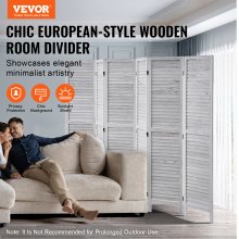 VEVOR Wood Room Divider, 6 Panel Wood Folding Privacy Screen, 66.9 Inches Tall Indoor Louvered Wooden Partition, Portable Decoration Screen, for Room Separation, Home, Office, Restaurant & Bedroom