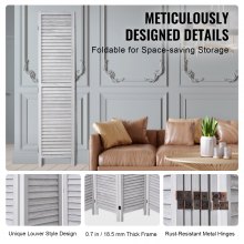 VEVOR Wood Room Divider, 6 Panel Wood Folding Privacy Screen, 66.9 Inches Tall Indoor Louvered Wooden Partition, Portable Decoration Screen, for Room Separation, Home, Office, Restaurant & Bedroom