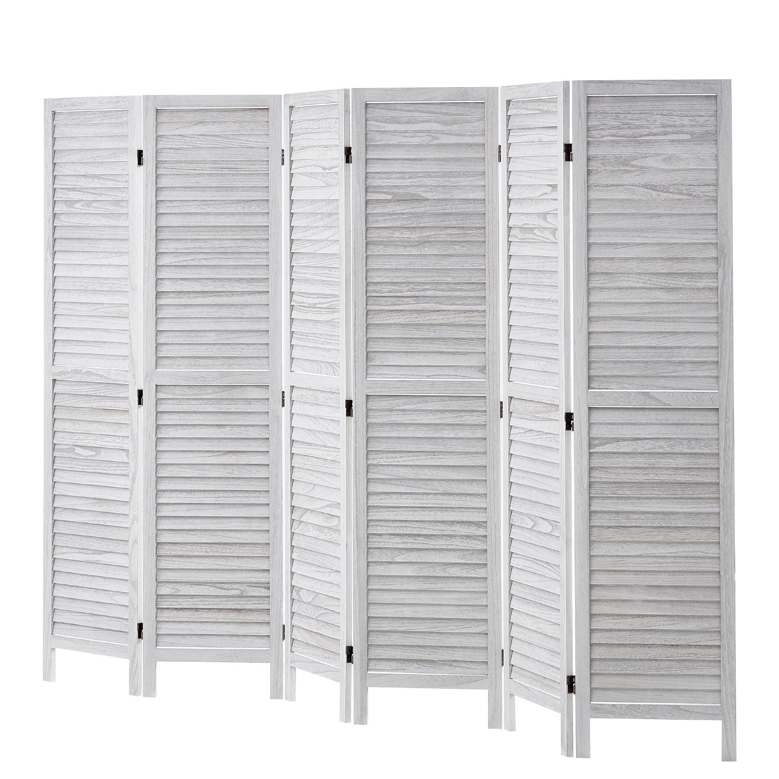 VEVOR Wood Room Divider, 6 Panel Wood Folding Privacy Screen, 66.9 Inches Tall Indoor Louvered Wooden Partition, Portable Decoration Screen, for Room Separation, Home, Office, Restaurant & Bedroom