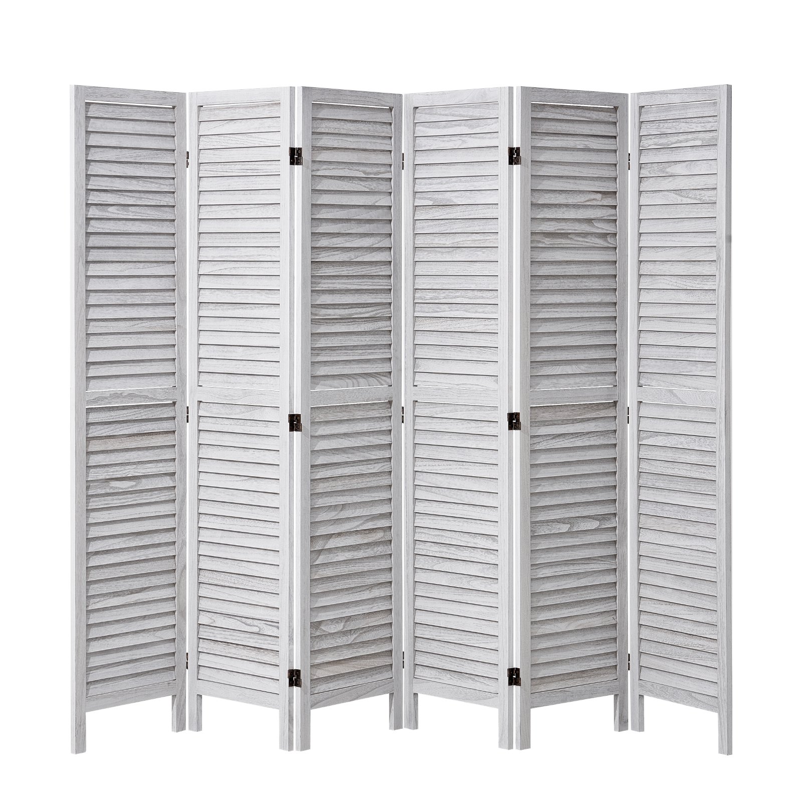 VEVOR Wood Room Divider, 6 Panel Wood Folding Privacy Screen, 66.9 Inches Tall Indoor Louvered Wooden Partition, Portable Decoration Screen, for Room Separation, Home, Office, Restaurant & Bedroom