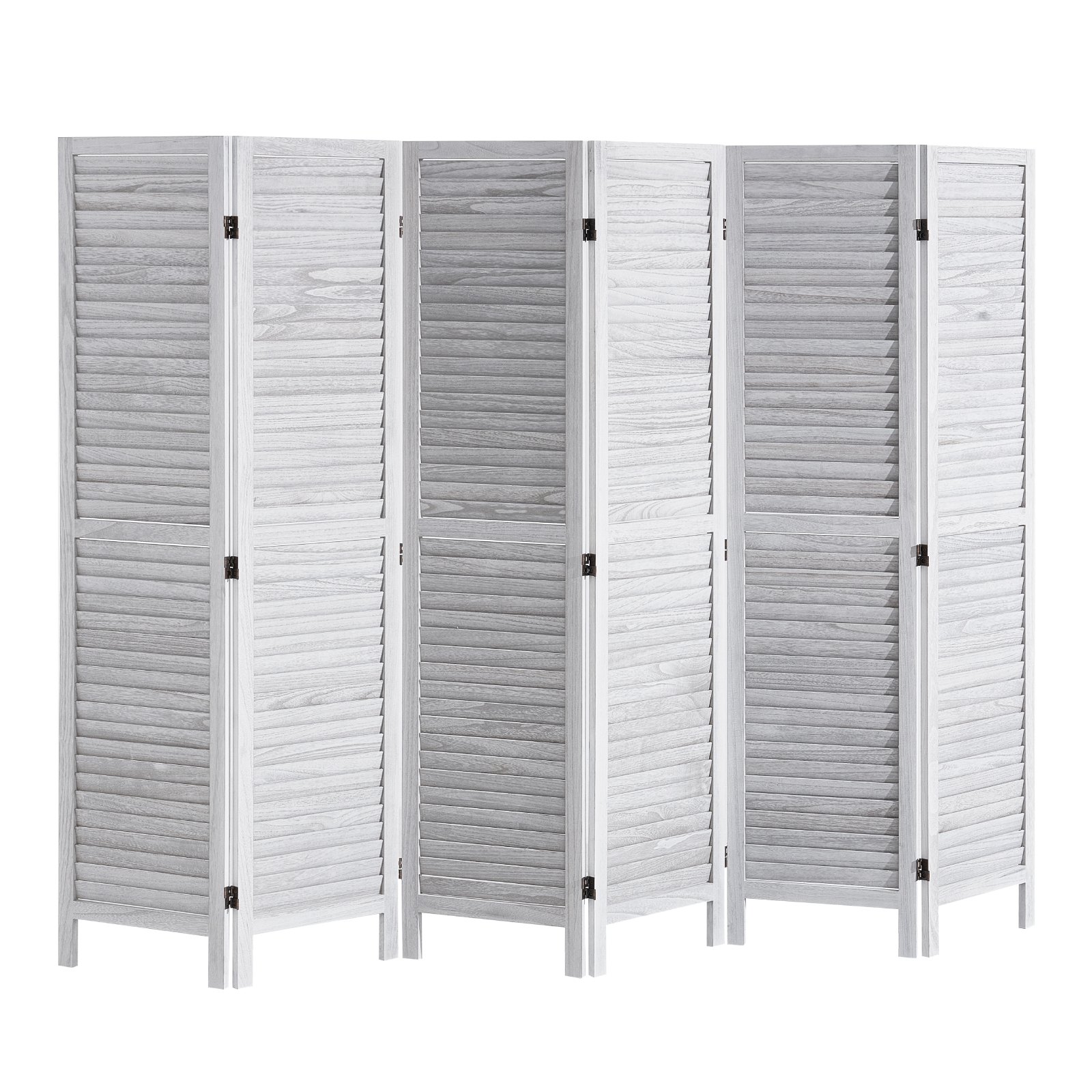 VEVOR Wood Room Divider, 6 Panel Wood Folding Privacy Screen, 66.9 Inches Tall Indoor Louvered Wooden Partition, Portable Decoration Screen, for Room Separation, Home, Office, Restaurant & Bedroom