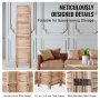 VEVOR Wood Room Divider Portable Wooden Partition 6 Panel for Room Separation