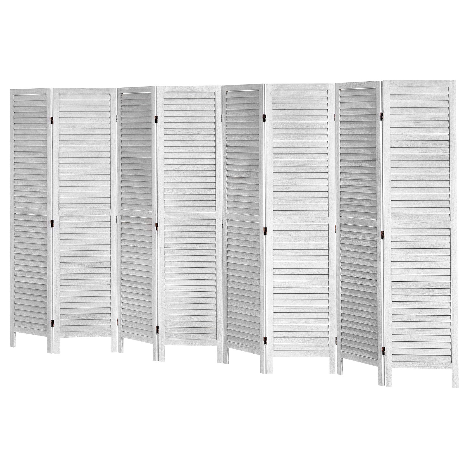 VEVOR Wood Room Divider, 8 Panel Wood Folding Privacy Screen, 66.9 Inches Tall Indoor Louvered Wooden Partition, Portable Decoration Screen, for Room Separation, Home, Office, Restaurant & Bedroom