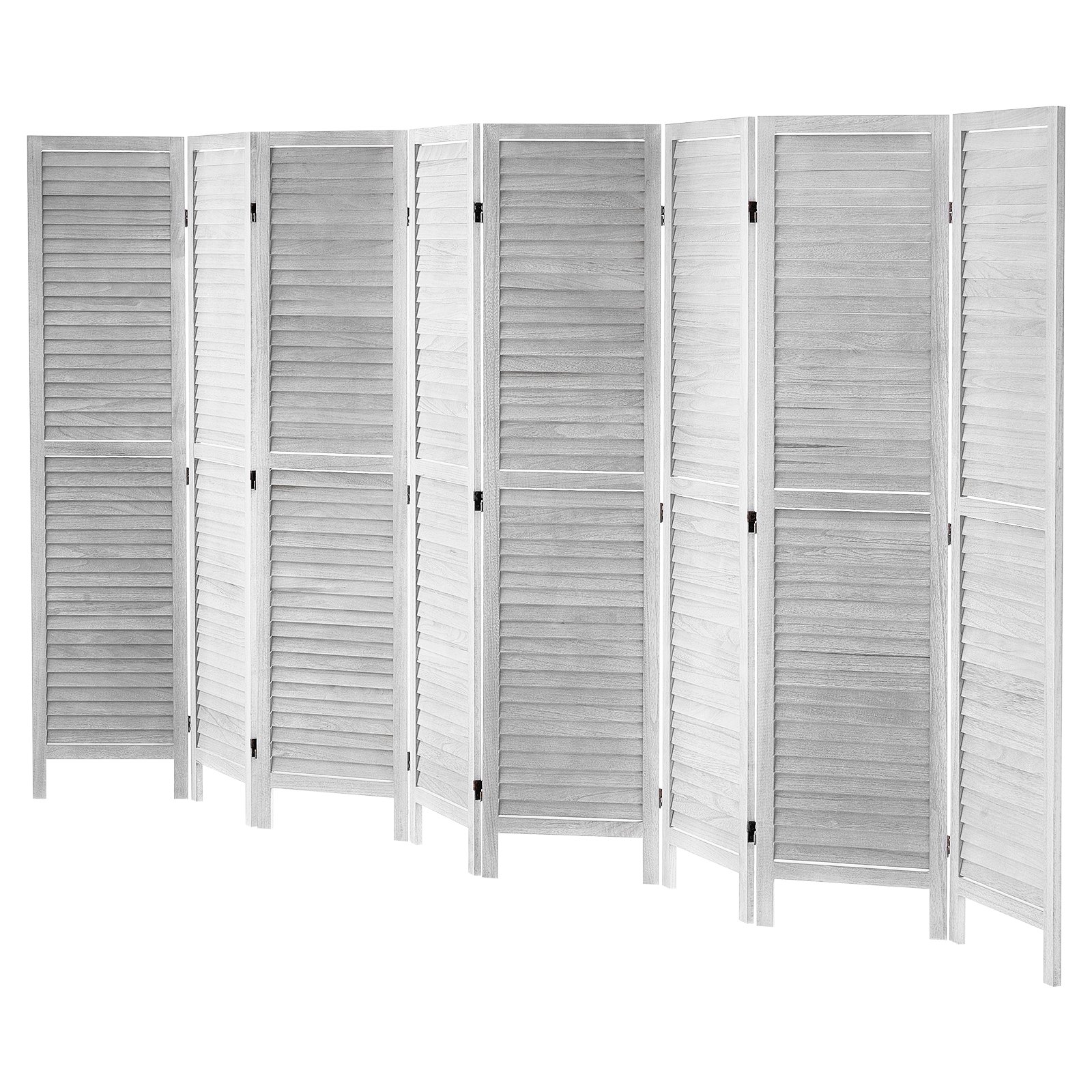 VEVOR Wood Room Divider, 8 Panel Wood Folding Privacy Screen, 66.9 Inches Tall Indoor Louvered Wooden Partition, Portable Decoration Screen, for Room Separation, Home, Office, Restaurant & Bedroom