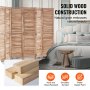 VEVOR Wood Room Divider Wooden Screen 8 Panel for Room Separation Home Office