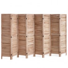 VEVOR Wood Room Divider, 8 Panel Wood Folding Privacy Screen, 66.9 Inches Tall Indoor Louvered Partition Divider, Portable Decoration Screen, for Room Separation, Home, Office, Restaurant & Bedroom